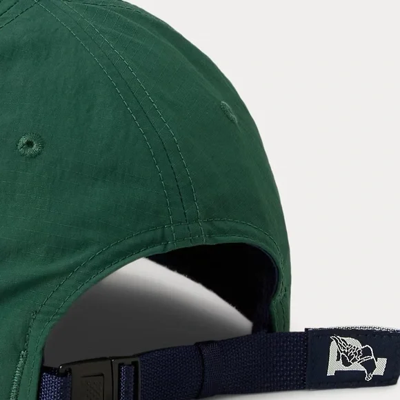 Polo Ralph Lauren P-Wing Logo Ripstop Ball Cap College Green Adjustable Hat